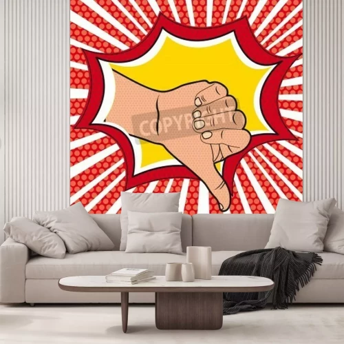 Fotobehang Cartoon illustratie in pop art stijl