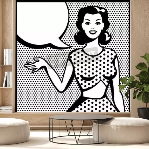 Fotobehang Meisje in pop art stijl