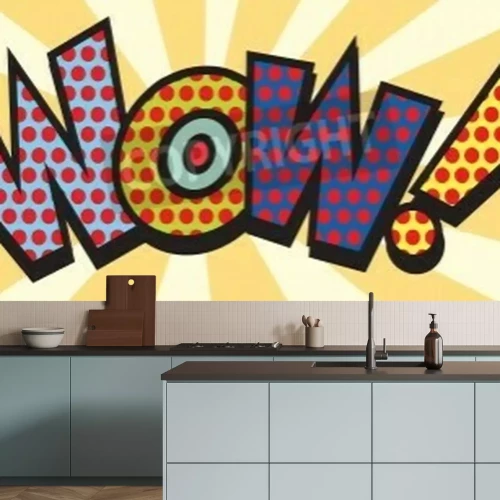 Fotobehang Kleurrijk wow bord