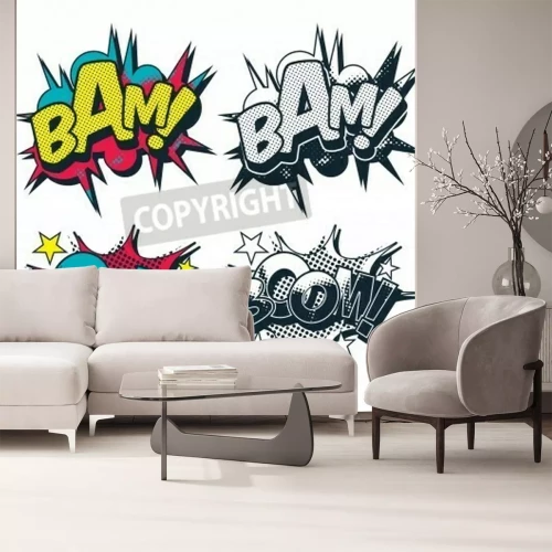 Fotobehang Pop art stripboek rook