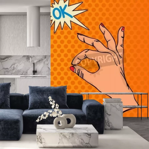 Fotobehang Illustratie met de hand in pop art stijl