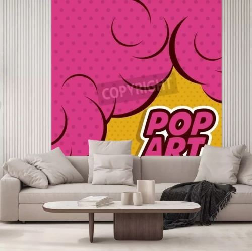 Fotobehang Pop-art in sterk roze