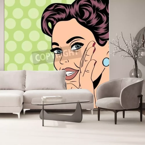 Fotobehang Pop art portret van een vrouw