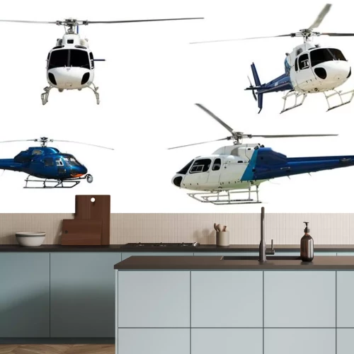 Sticker Set van Helikopters. Geïsoleerd op wit