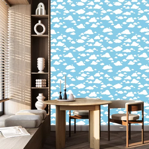 Behang naadloze patroon met wolken