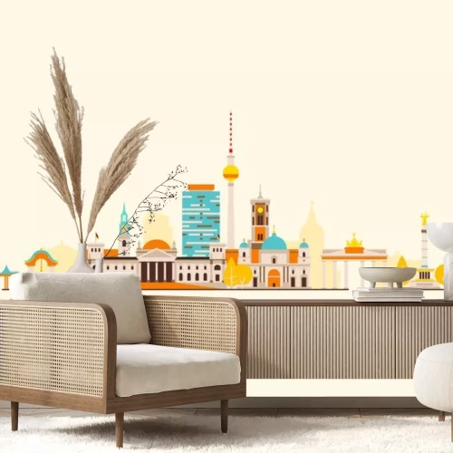 Sticker Berlijn abstracte skyline