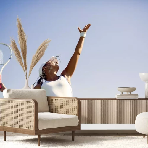 Sticker Mooie vrouwelijke tennisser portie