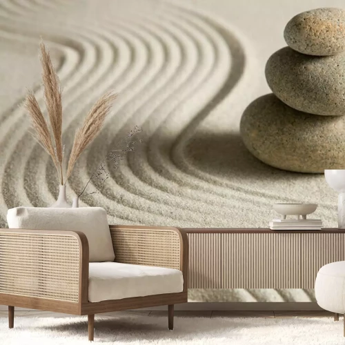 Fotobehang Stenen en patronen in het zand