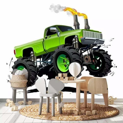 Sticker Monstertruck op een witte achtergrond