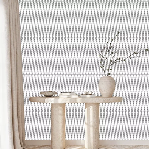 Behang Minimalistische zwart-witte golven