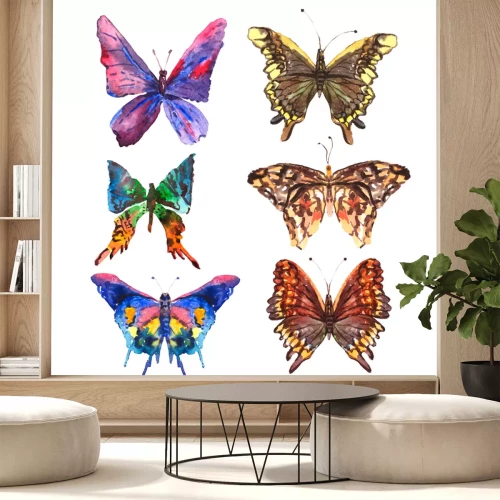 Sticker Vlinders geschilderd met waterverf