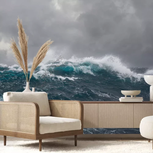 Sticker zee Golf tijdens storm in de Atlantische Oceaan