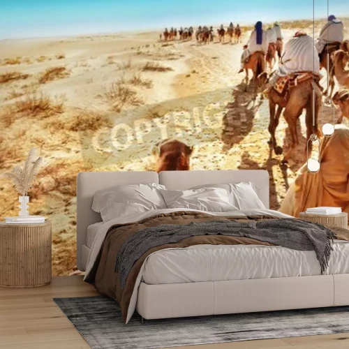 Fotobehang Karavaan op reis door de woestijn