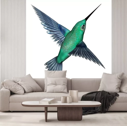 Sticker Kleurrijke kolibrie op een lichte achtergrond