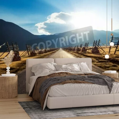 Fotobehang Het pad door de woestijn