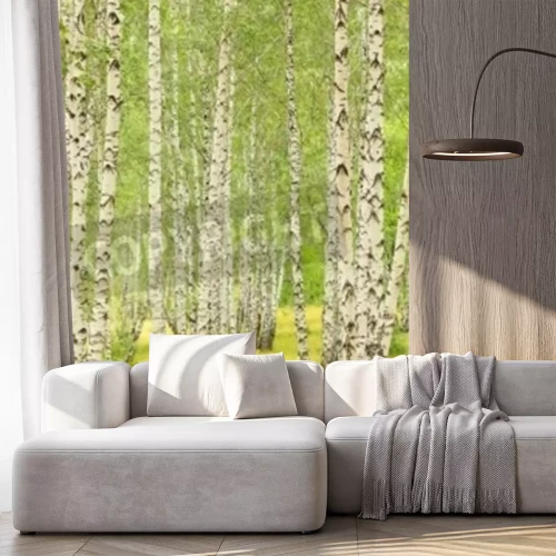 Fotobehang Groene berken