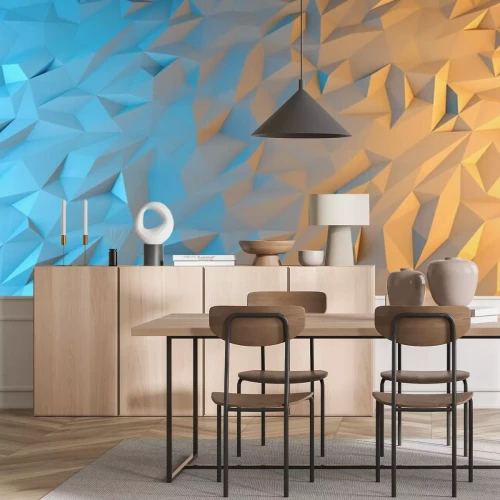 Fotobehang Abstract 3D techno-schaduwpatroon