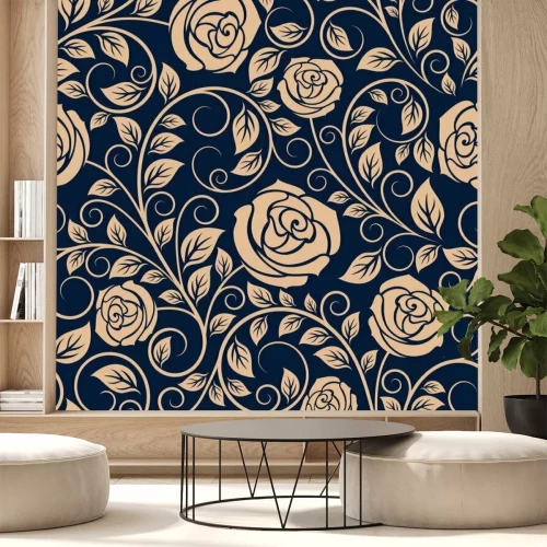 Sticker Vintage rozen bloemen naadloos patroon