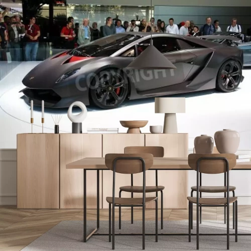 Fotobehang PARIJS - 11 oktober: Lamborghini Sesto Elemento Concept op de Paris Motor Show 2010 bij Porte de Versailles, op 11 oktober 2010 in Parijs, Frankrijk