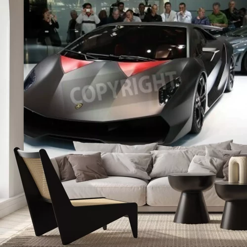 Fotobehang PARIJS - 11 oktober: Lamborghini Sesto Elemento Concept op de Paris Motor Show 2010 bij Porte de Versailles, op 11 oktober 2010 in Parijs, Frankrijk