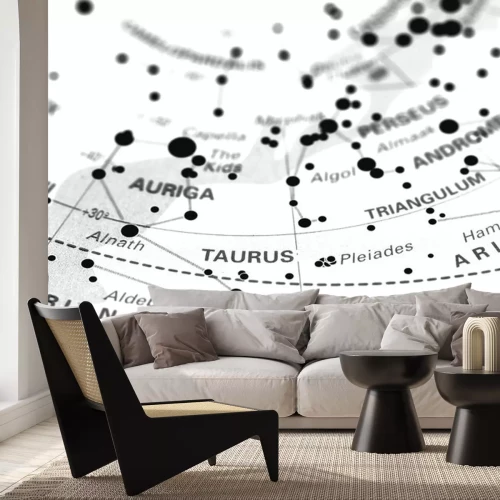 Sticker Taurus sterrenkaart dierenriem. Sterrenbeeld Stier op sterrenkunde sterrenkaart.