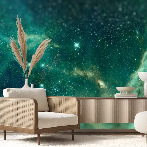 Fotobehang De Melkweg in smaragdgroene tinten