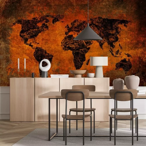 Fotobehang Grunge wereldkaart in vintage stijl