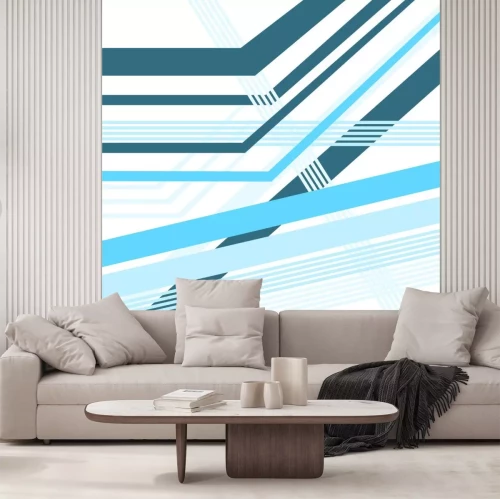 Sticker diagonale lijnen blauwe vector abstracte achtergrond