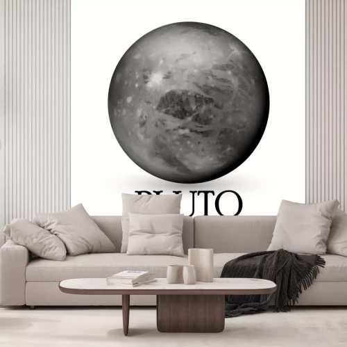 Sticker Pluto in grijze kleurenafbeeldingen