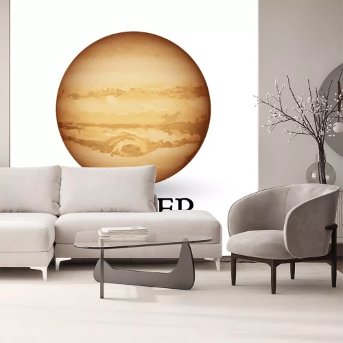 Sticker Planeet Jupiter in afbeeldingen van zandkleuren