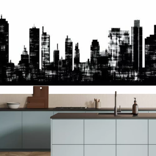 Sticker Panorama picture of city skyline