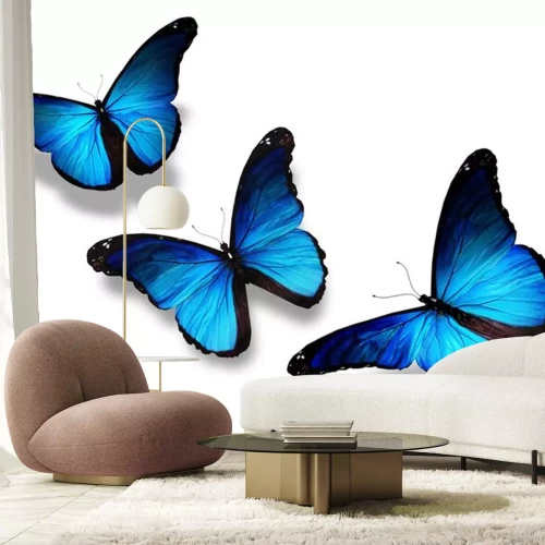 Sticker Drie donkerblauwe vlinders