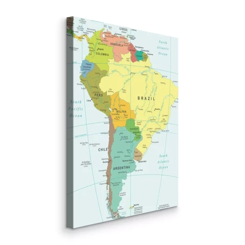 Canvas Rasterkaart van Zuid-Amerika