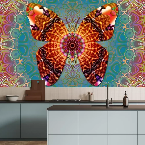 Sticker Vlinder met een abstract patroon