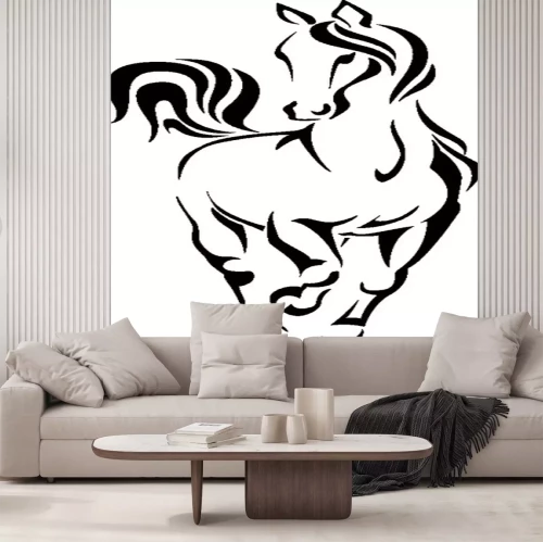 Sticker Minimalistische afbeeldingen van paardenoverzichten