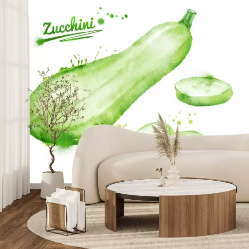 Sticker Aquarel courgette.