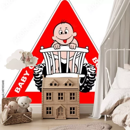 Sticker Driehoekig waarschuwingsbord kind aan boord