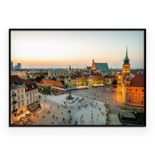 Poster Luchtfoto van de oude binnenstad van Warschau