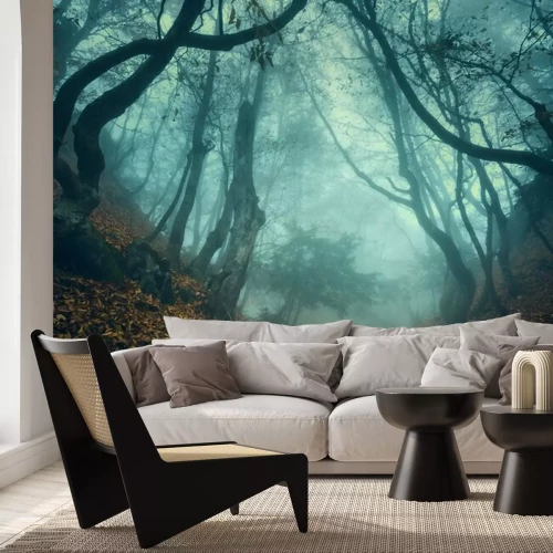 Fotobehang Donker herfstbos