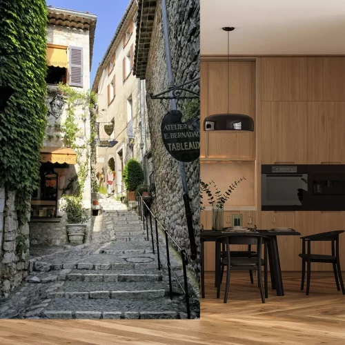 Fotobehang Smalle rijstrook op St Paul De Vence