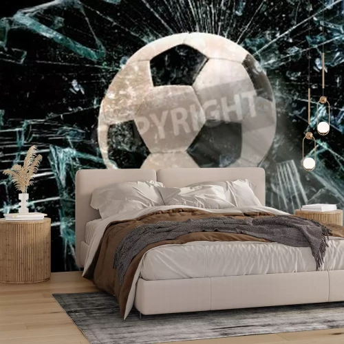 Fotobehang Een bal raakt het glas