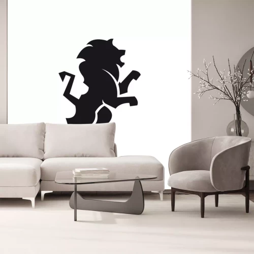 Sticker Lions logo zwart silhouet van een leeuw