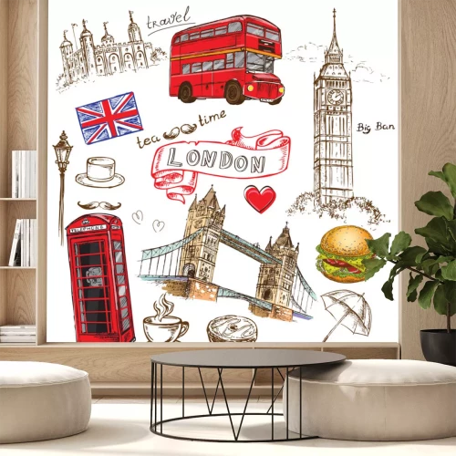 Sticker hand tekening Londen