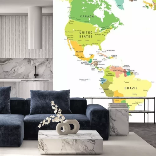 Fotobehang Politieke kaart van Amerika