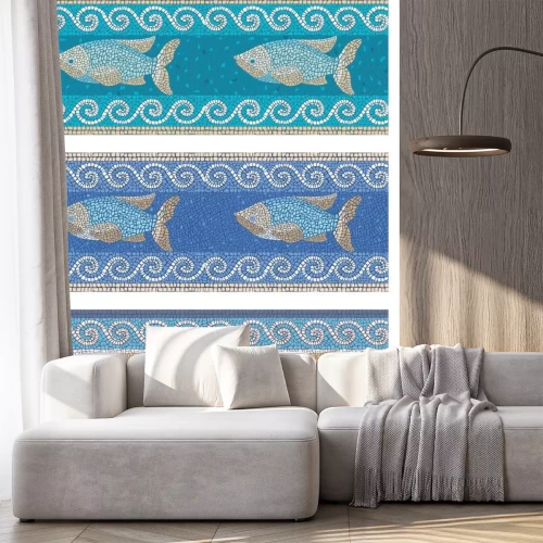 Sticker Oude mozaïeken met vissen