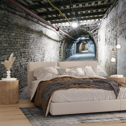 Fotobehang Verlaten oude tunnel