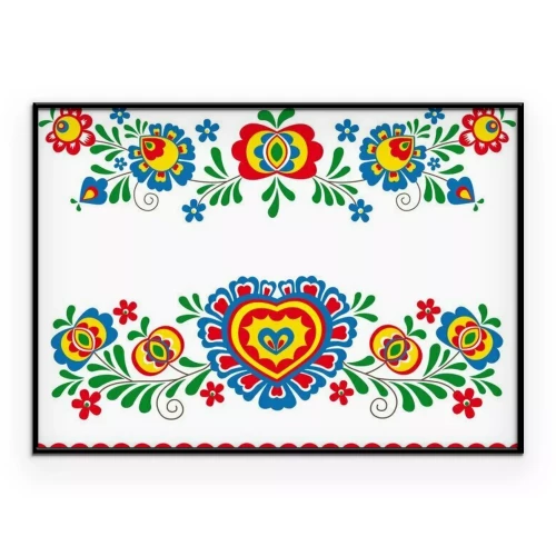 Poster Folk ornamenten