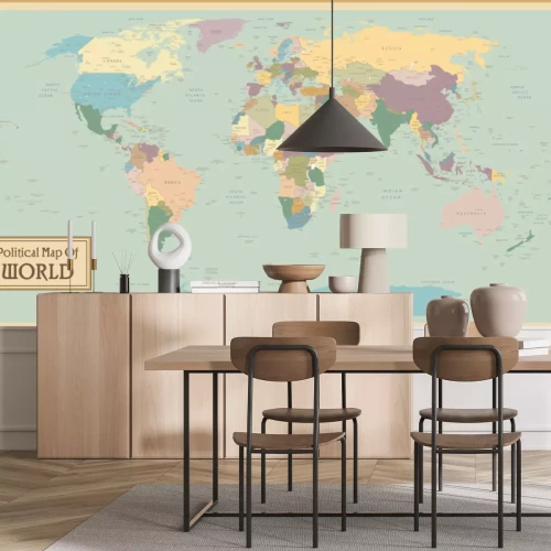 Fotobehang Kaart in sepia