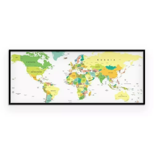 Poster Zeer gedetailleerde politieke kaart van de wereld