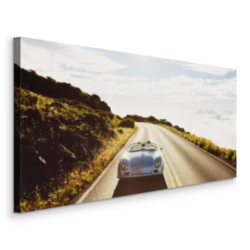 Canvas Sportwagen aan de kust